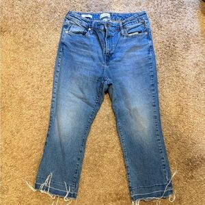 Universal Thread Ankle Bootcut Classic Blue High Rise Fringe Jeans